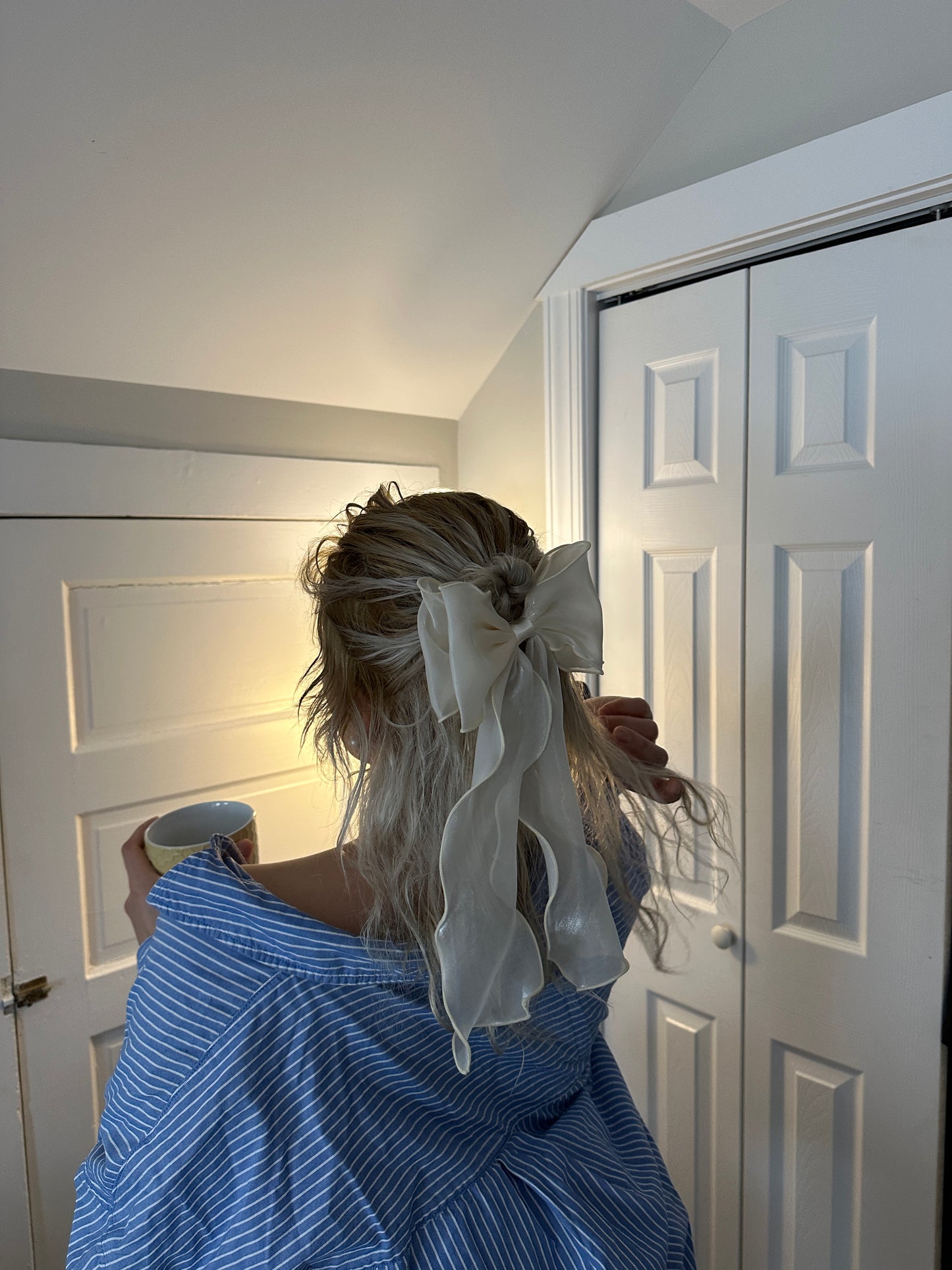 Light Blue Sheer Organza Hair Ribbon